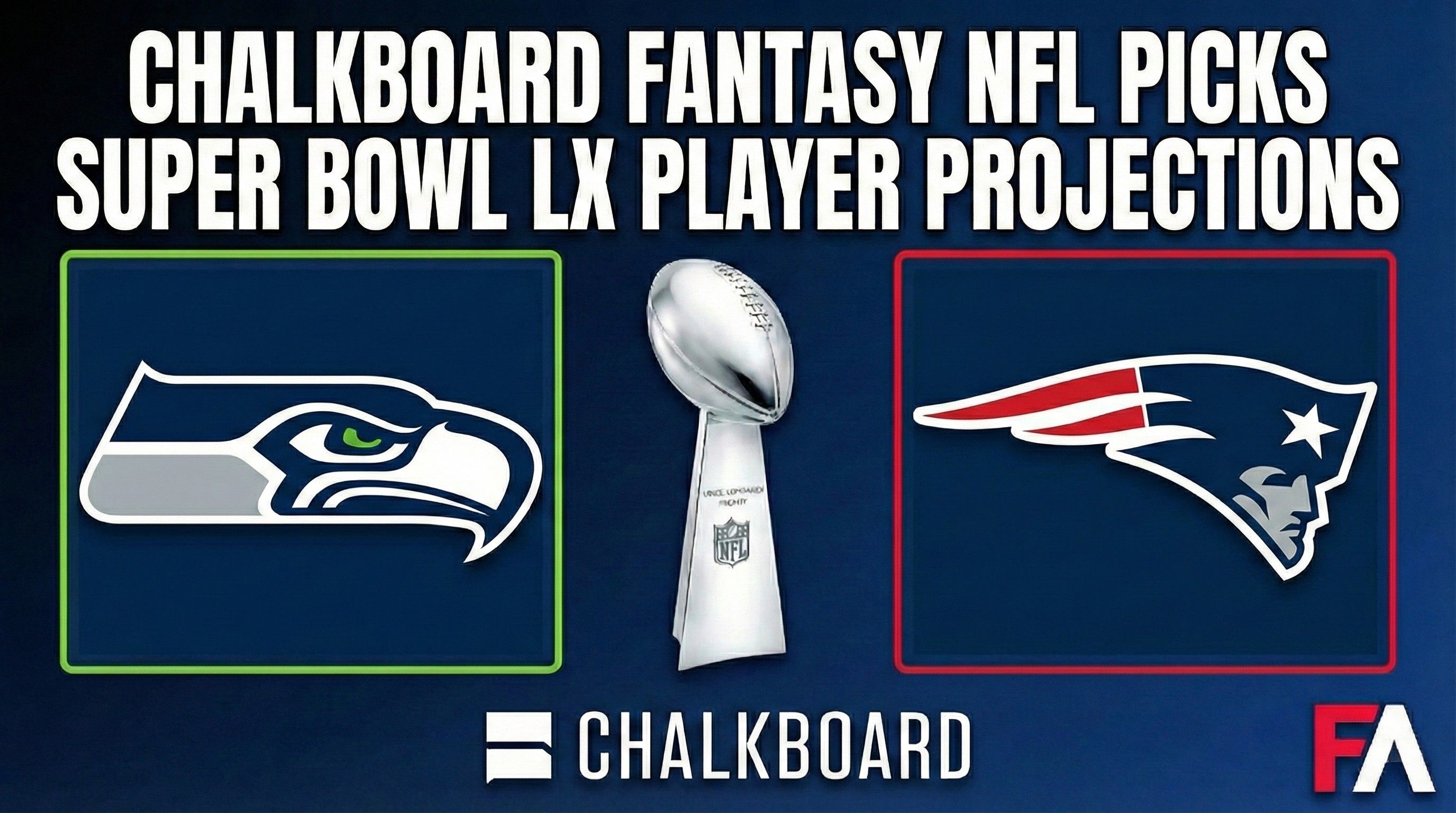 Chalkboard NFL Picks For Super Bowl Sunday