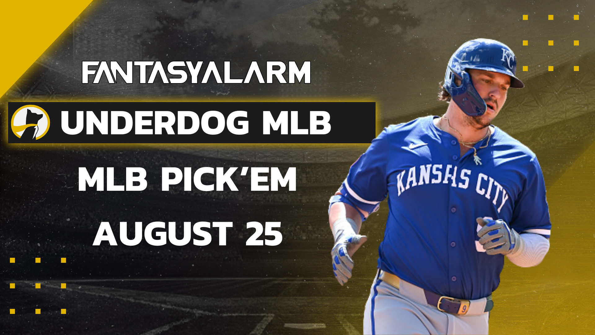 Vinnie Pasquantino Underdog MLB Picks 8/25