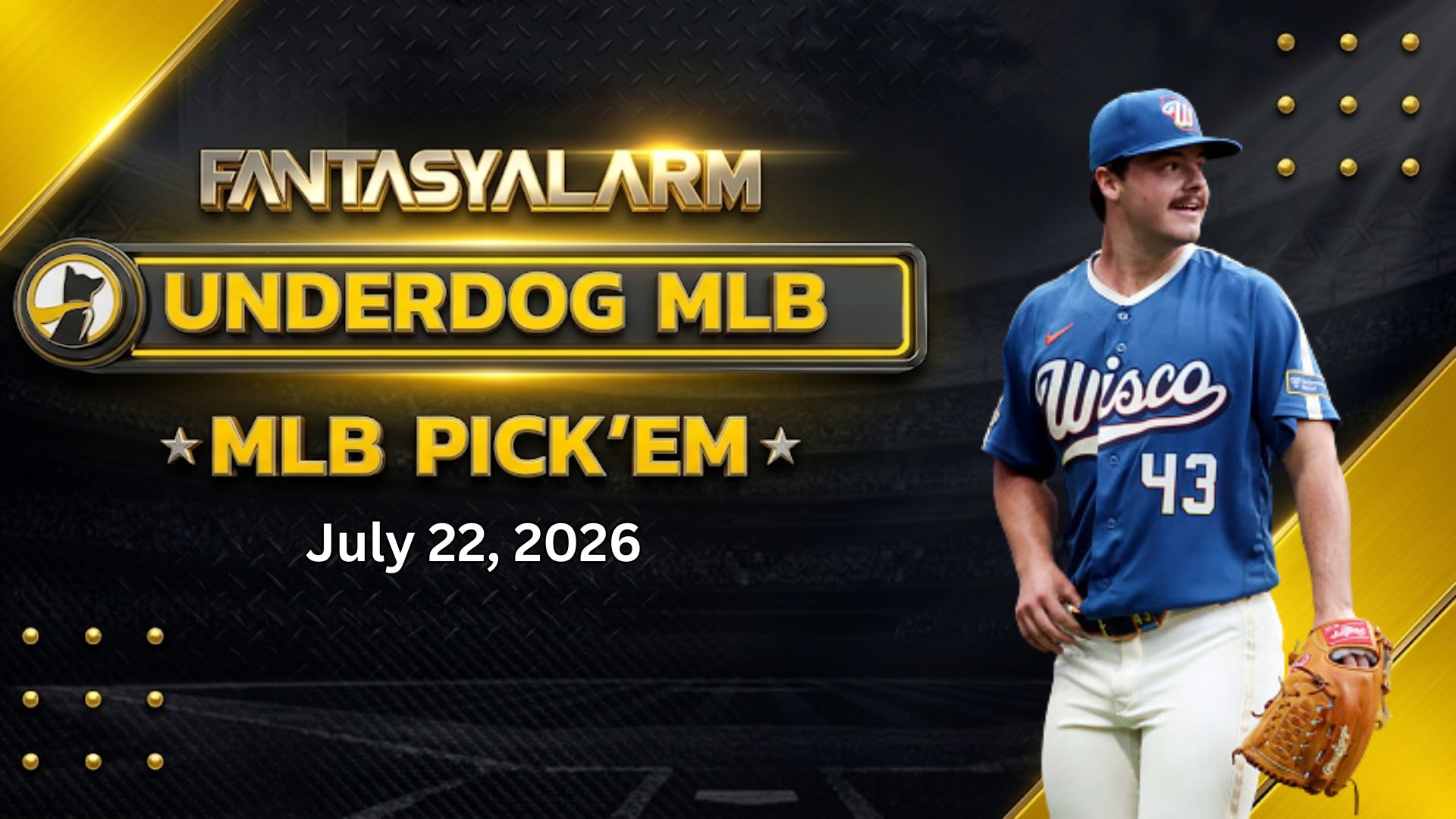 Logan Henderson Underdog MLB Picks Today, 7/22: Baseball Projections + More