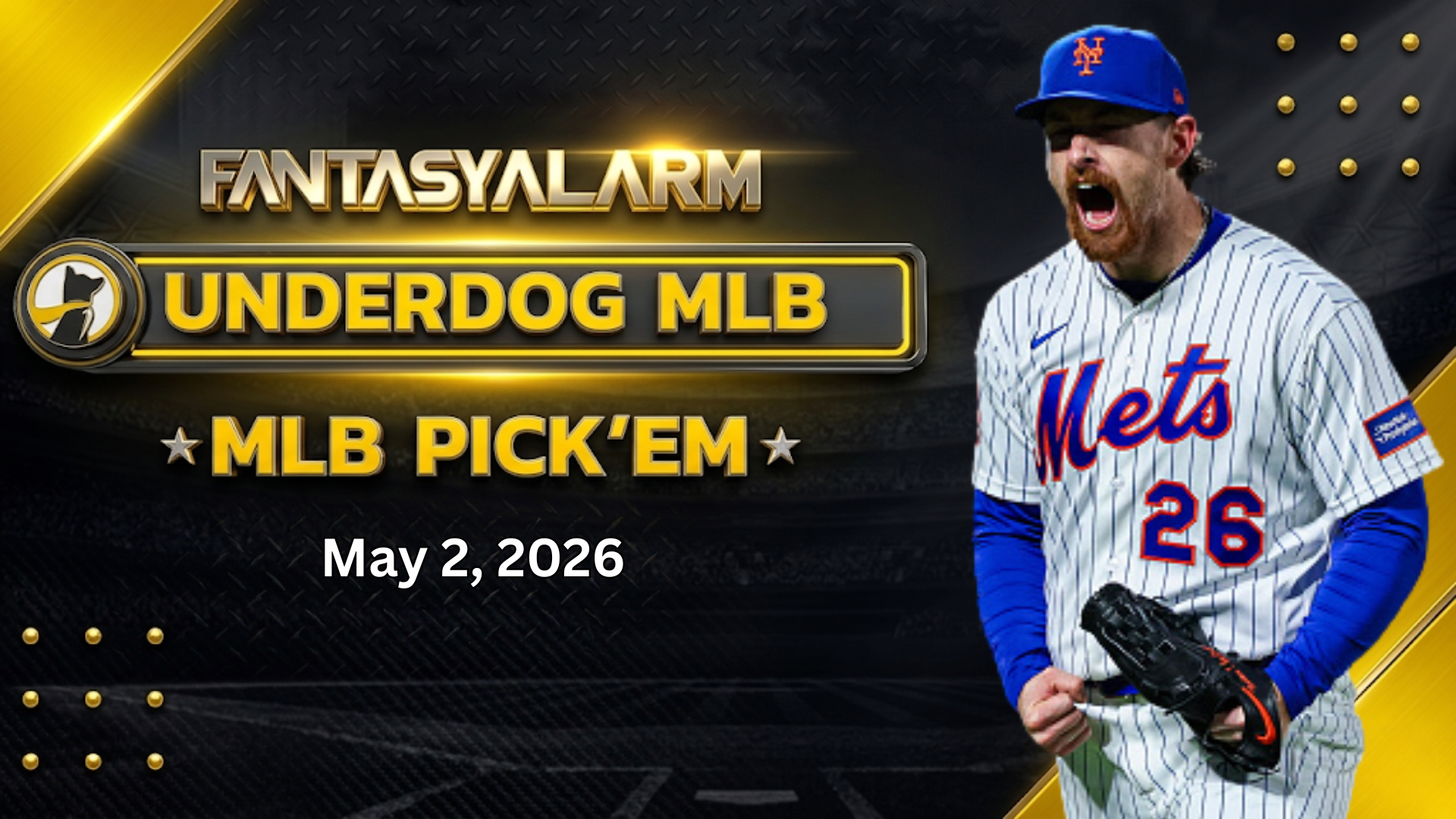Nolan McLean Underdog MLB Picks Today, 5/2: Baseball Projections + More