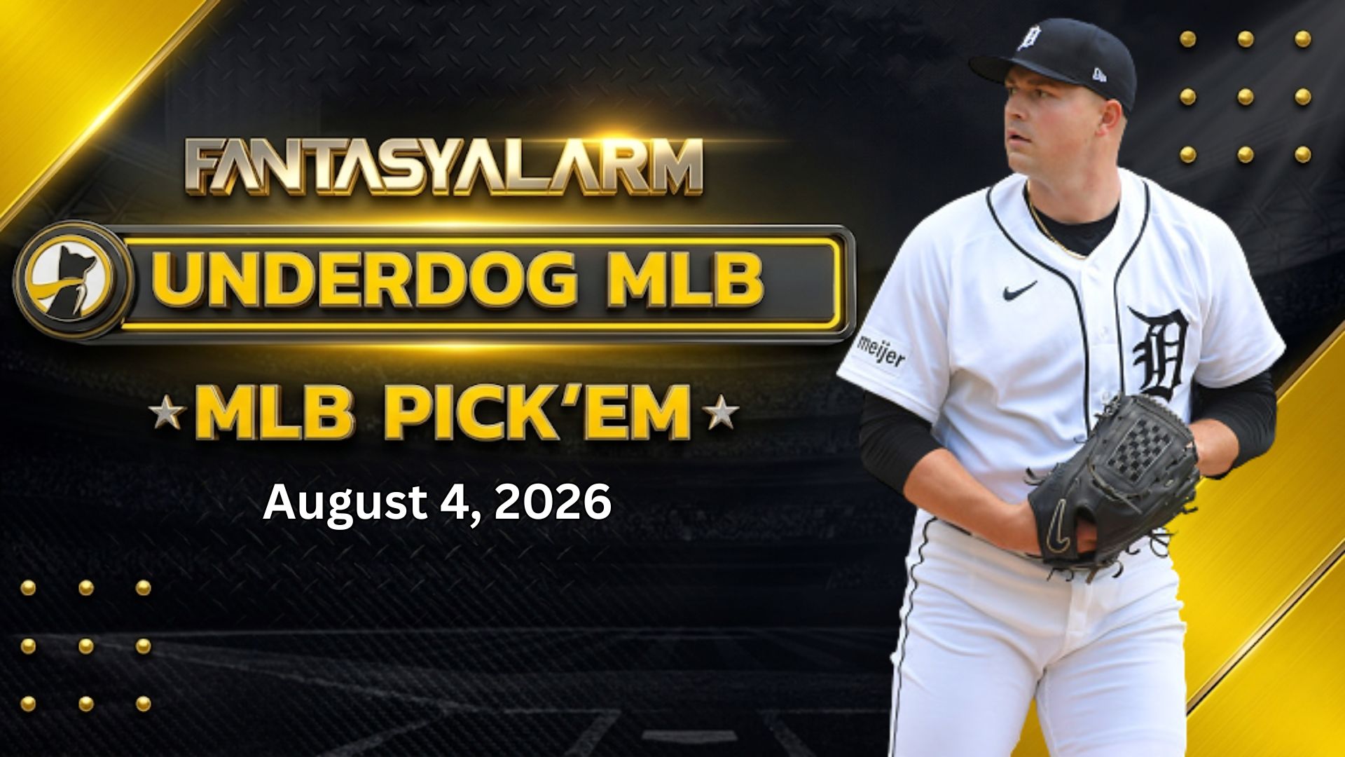 Tarik Skubal Underdog MLB Picks Today, 8/4: Baseball Projections + More