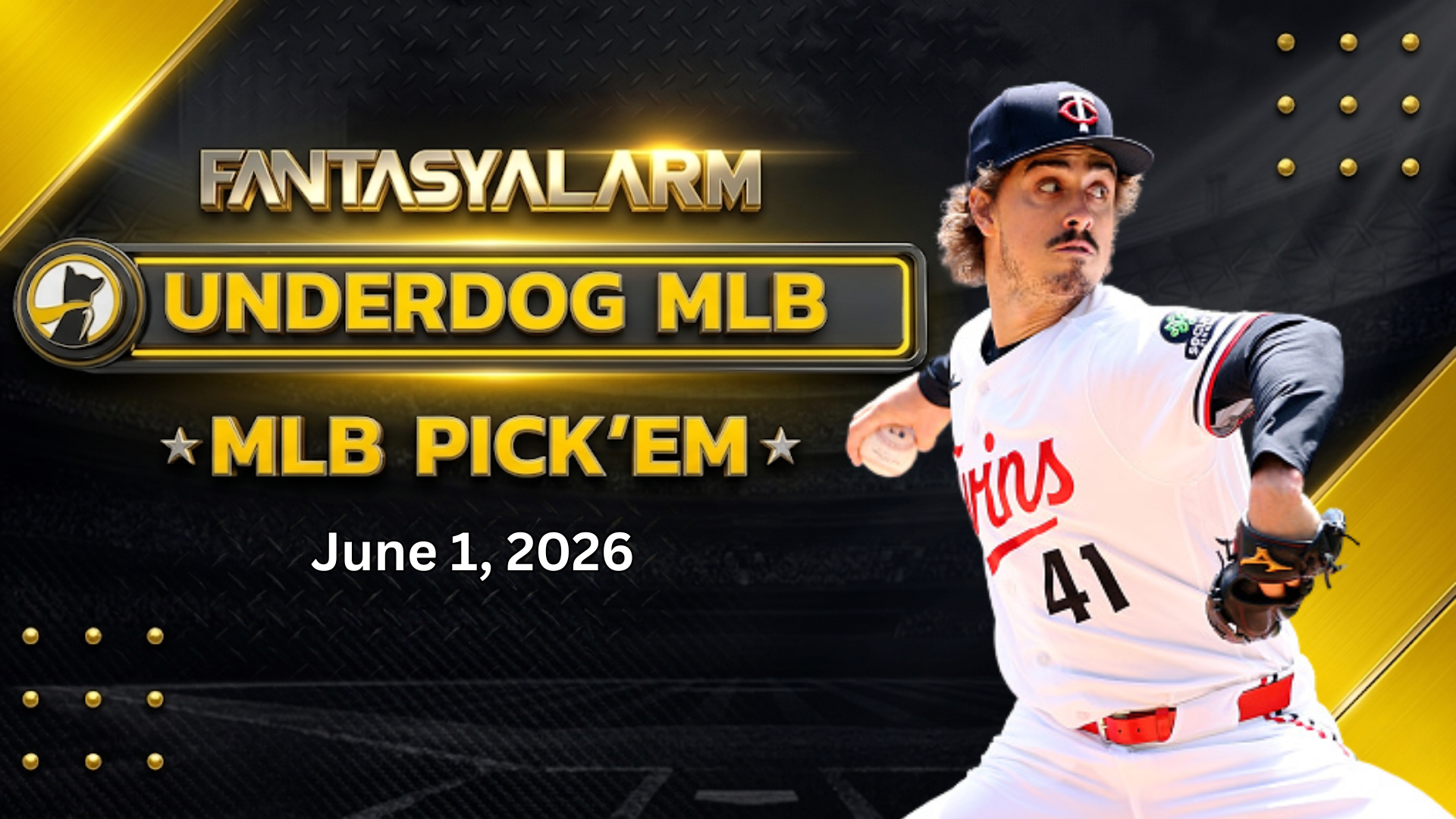 Joe Ryan Underdog MLB Picks Today, 6/1: Baseball Projections + More