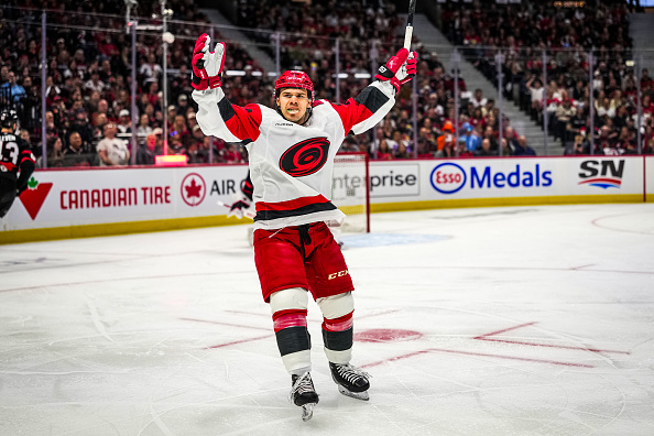 Logan Stankoven of the Carolina Hurricanes